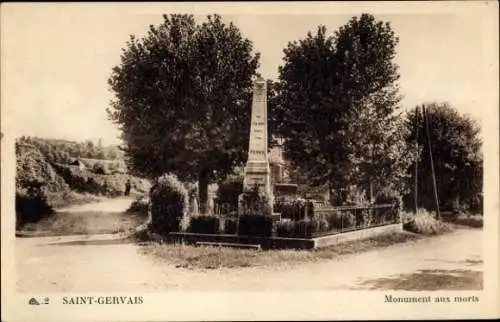 Ak Saint Gervais, Kriegerdenkmal