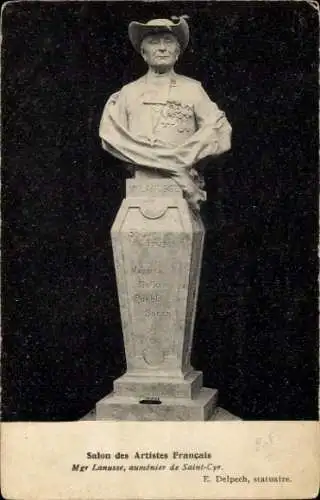 Ak Saint Cyr Yvelines, Salon des Artistes Francais, Statue, Mgr Lanusse, aumonier de Saint-Cyr