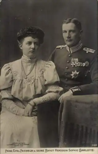 Ak Prinz Eitel Friedrich von Preußen, Herzogin Sophie Charlotte von Oldenburg