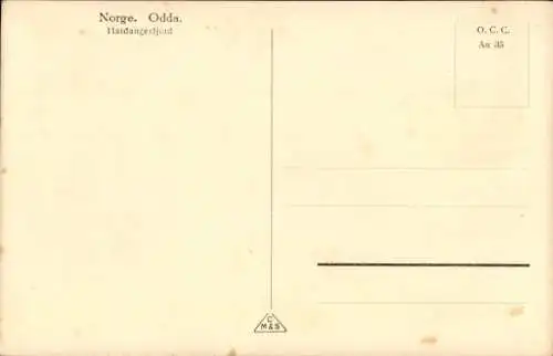 Ak Odda Norwegen, Hardangerfjord, Gesamtansicht, Dampfer