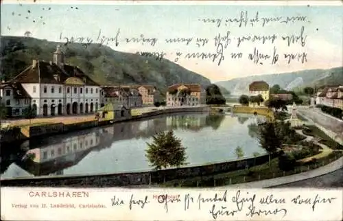 Ak Bad Karlshafen an der Weser, Hafenplatz, Rathaus