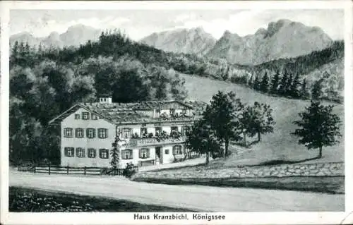 Ak Königsee Königssee Oberbayern, Haus Kranzbichl, Panorama