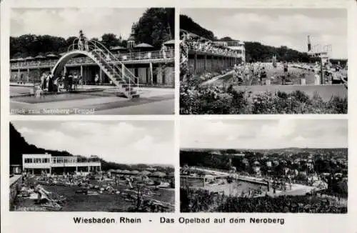 Ak Wiesbaden in Hessen, Opelbad, Neroberg, Panorama