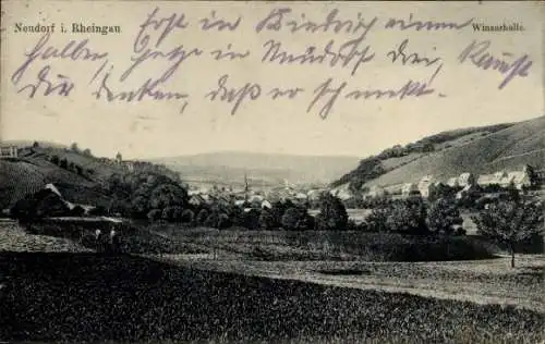 Ak Neudorf Martinsthal Eltville am Rhein Hessen, Rheingau, Panorama, Winzerhalle