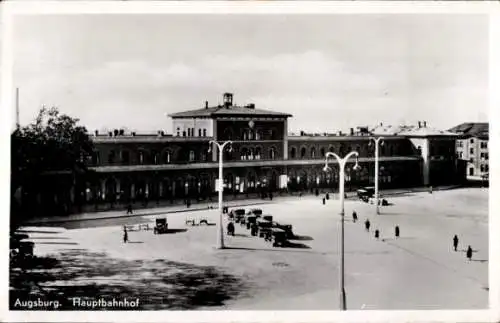 Ak Augsburg in Schwaben, Hauptbahnhof