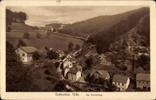 Ak Gräfenthal Thüringen, Panorama mit Kindelberg, Feld