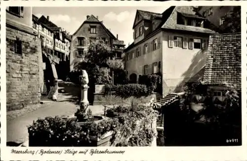 Ak Meersburg am Bodensee, Steige mit Bärenbrunnen