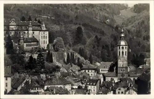 Ak Baden Baden am Schwarzwald, neues Schloss und Stiftskirche