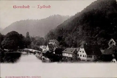 Ak Gernsbach im Murgtal Schwarzwald, Igelbach, Gesamtansicht