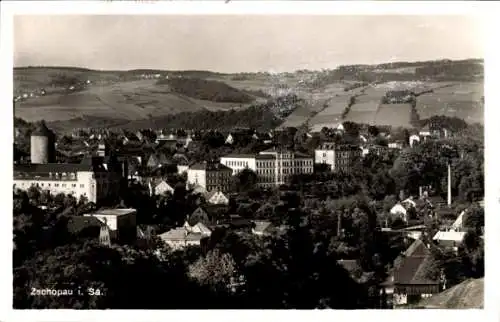 Ak Zschopau im Erzgebirge Sachsen, Ansicht des Ortes mit Umgebung