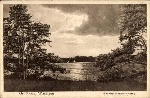 Ak Berlin Zehlendorf Wannsee, Gewitterabendstimmung, Panorama