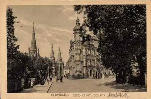 Ak Oldenburg im Großherzogtum Oldenburg, Grossherzogliches Schloss, Lamberti-Kirche