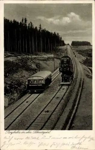 Ak Oberweißbach in Thüringen, Bergbahn Obstfelderschmiede, Ausweichstrecke, Standseilbahn