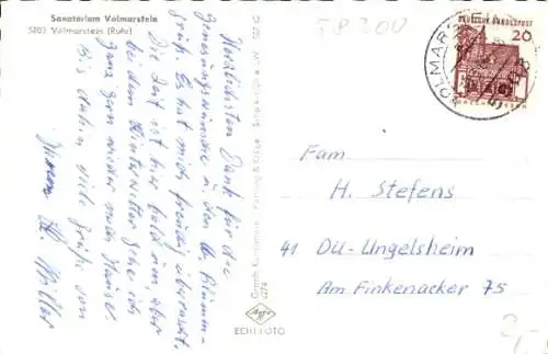 Ak Volmarstein Wetter an der Ruhr, Sanatorium