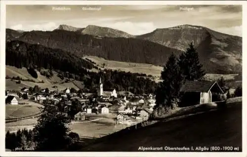 Ak Oberstaufen im Allgäu, Gesamtansicht, Hochgrat, Gündleskopf