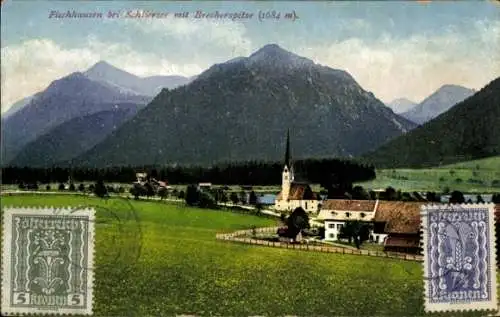 Ak Fischhausen Schliersee in Oberbayern, Gesamtansicht, Brecherspitze