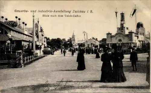 Ak Zwickau in Sachsen, Gewerbe- und Industrieausstellung 1906, Blick nach dem Teich-Cafe