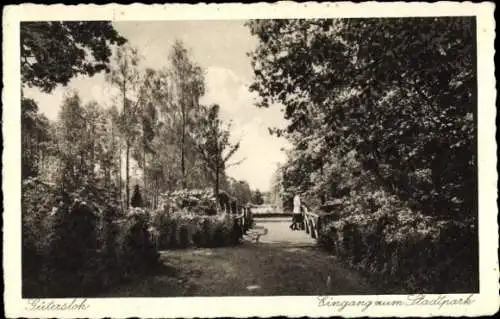 Ak Gütersloh in Westfalen, Stadtpark, Eingang