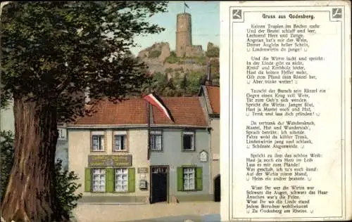 Ak Godesberg Bonn, Gasthof zum Godesberg, Inh. Schumacher, Gedicht