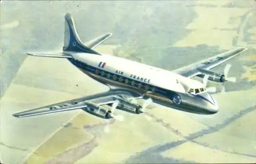 Ak Französisches Passagierflugzeug, Air France, Vickers Viscount