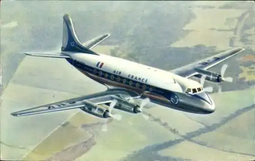 Ak Französisches Passagierflugzeug, Air France, Vickers Viscount