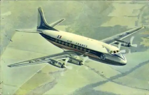 Ak Französisches Passagierflugzeug, Air France, Vickers Viscount