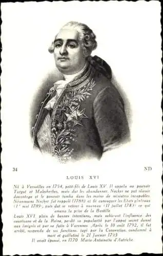 Ak Louis XVI, petit-fils de Louis XV