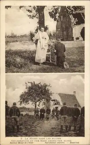 Ak Feldgottesdienst, französische Soldaten, I WK