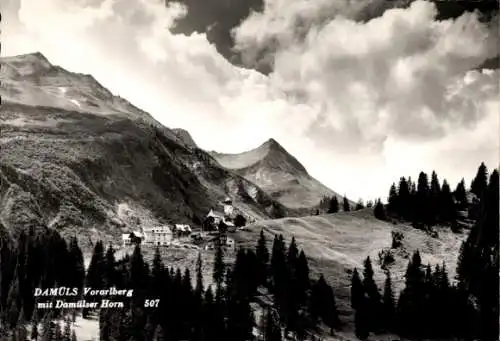 Ak Damüls in Vorarlberg, Teilansicht, Damülser Horn