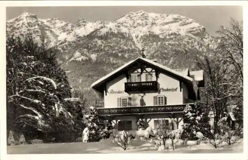 Ak Garmisch Partenkirchen in Oberbayern, Pension Lindenhof, Winter