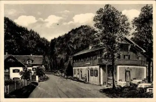 Ak Leitzach Miesbach in Oberbayern, Gasthaus Bierhäusl