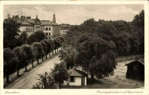 Ak Rosenheim Oberbayern, Prinzregentenstraße mit Gymnasium