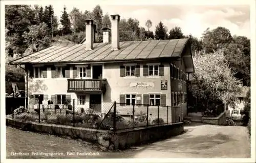 Ak Bad Faulenbach Füssen im Ostallgäu, Gasthaus Frühlingsgarten