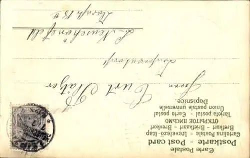 Präge Litho Glückwunsch Geburtstag, Eleganter Mann spielt Helikon Tuba