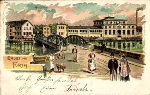 Litho Fürth in Mittelfranken Bayern, Maxbrücke