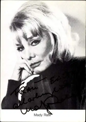 Ak Schauspielerin Mady Rahl, Portrait, Autogramm