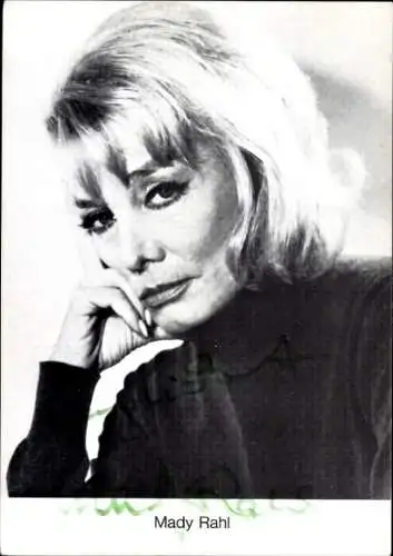 Ak Schauspielerin Mady Rahl, Portrait, Autogramm