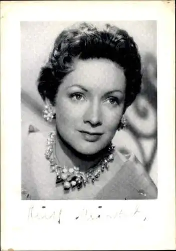 Foto Schauspielerin Ruth Leuwerik, Portrait, Autogramm