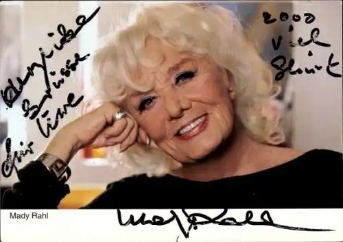 Ak Schauspielerin Mady Rahl, Portrait, Autogramm