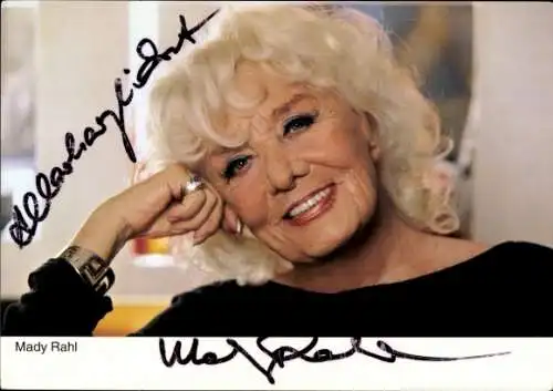 Ak Schauspielerin Mady Rahl, Portrait, Autogramm