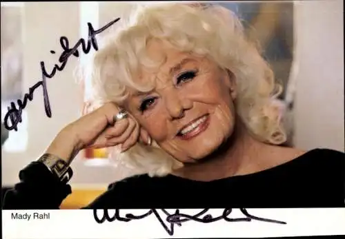 Ak Schauspielerin Mady Rahl, Portrait, Autogramm
