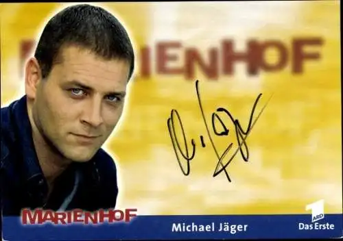 Ak Schauspieler Michael Jäger, Portrait, Serie Marienhof, Autogramm