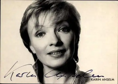 Ak Schauspielerin Karin Anselm, Portrait, Autogramm
