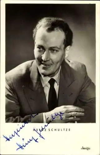 Ak Schauspieler Heinz Schultze, Portrait, Amiga Starfoto, Autogramm