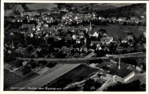 Ak Gemmingen in Baden, Fliegeraufnahme