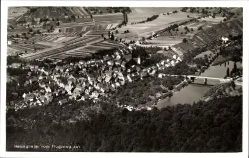 Ak Hessigheim am Neckar, Fliegeraufnahme