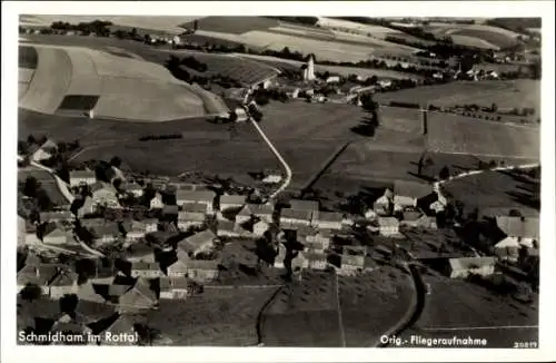 Ak Schmidham im Rottal Ruhstorf an der Rott Niederbayern, Fliegeraufnahme