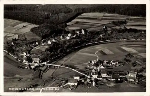 Ak Wöllstein in Rheinhessen, Fliegeraufnahme