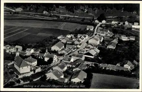 Ak Walting im Altmühltal Oberbayern, Fliegeraufnahme