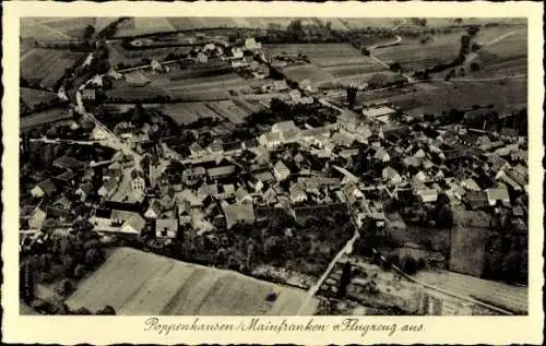 Ak Poppenhausen in Unterfranken, Fliegeraufnahme